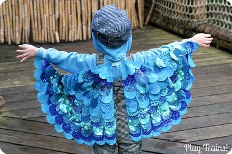 DIY Angry Birds Costume: Blue Bird (as the Engineer of the Angry Bird Train) from Play Trains! Angry Birds Costume, Diy Angry Birds, Birds Costume, Angry Birds Costumes, Skye Costume, Bird Wings Costume, Theatre Crafts, Hummingbird Nest Ranch Wedding, Bird Diy