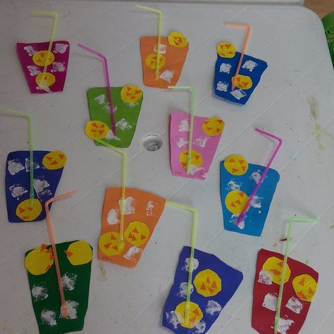 Crafts,Actvities and Worksheets for Preschool,Toddler and Kindergarten Juice Craft For Preschool, Juice Craft, Lemon Classroom, Juice Crafts, June Art, Summer Preschool Crafts, Abc Crafts, Fruit Crafts, Preschool Teachers