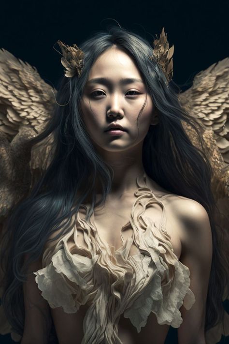 Angel With Wings, Cinematic Photography, Portrait Girl, An Angel, Girl Drawing, Portrait Art, Art Videos, Korean Girl