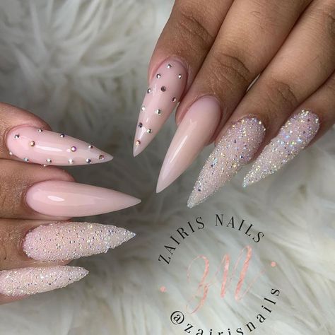 Nails With Crystals Swarovski, Pixie Nails Crystal, Pixie Crystal Nail Designs, Pixie Nails Design, Swarovski Nails Designs, Pixie Crystal Nails, Pixie Nails, Crystal Nail Art, One Color Nails