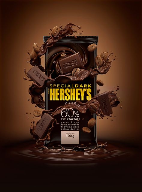 Ice Cream Poster, Car Advertising Design, Hershey's Chocolate, Food Advertising, Photoshop Tutorial Design, Chocolate Design, Graphic Design Ads, Food Graphic Design, Food Poster Design