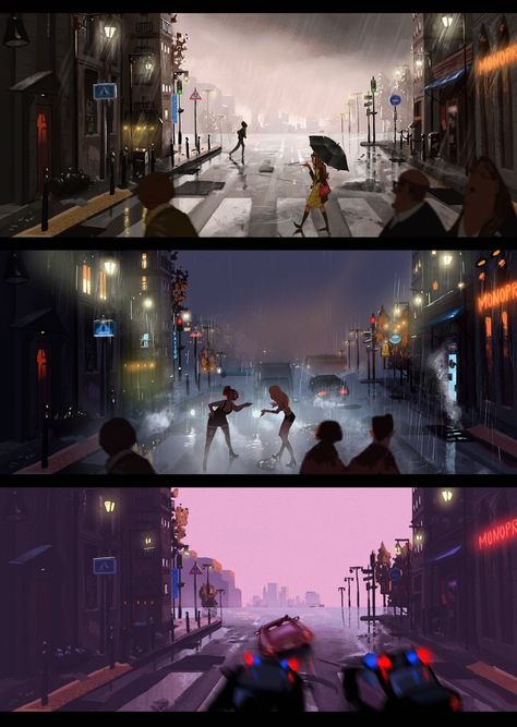 Color Script, Perspective Art, Art Street, Landscape Illustration, Animation Background, Hayao Miyazaki, Visual Development, Environment Design, Environment Concept Art