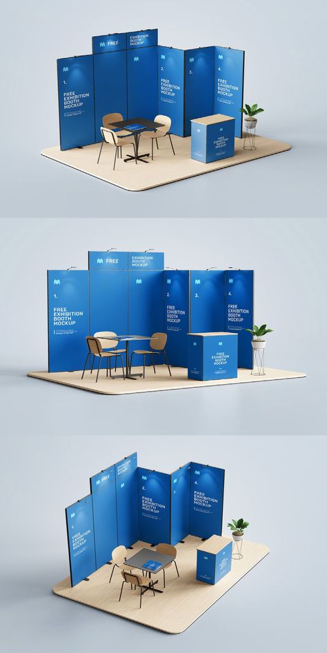 If you're designing an exhibition booth, this mockup can help you visualize how your design is going to look realistically. Download the free mockup now! Small Exhibition Booth Design, Small Booth Design, Booth Design Exhibition, Creative Booths, Small Booth, Event Booth Design, Expo Stand, Exhibition Display Design, Stand Feria