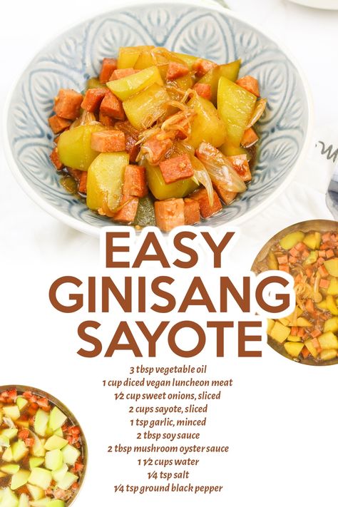 Ulam Pinoy Filipino Recipes Easy, Sayote Recipe Filipino Food, Sayote Recipe, Healthy Family Lunch, Ginisang Sayote, Pinoy Ulam, Filipino Vegetable Dishes, Easy Vegetable Dishes, Filipino Vegetable Recipes