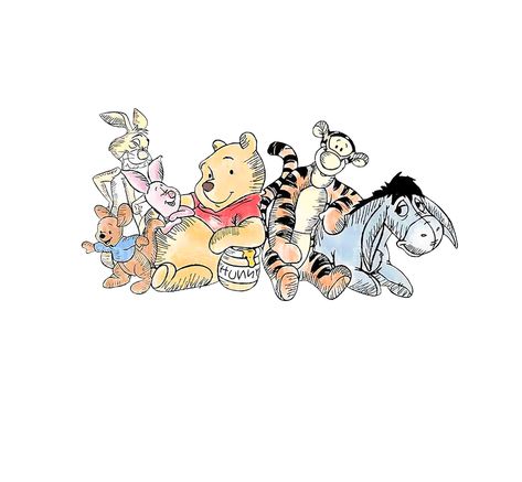 Win The Pooh, Eore Winnie The Pooh Eeyore, Winnie Pooh Vintage, Winnie The Pooh Sublimation, Winnie The Pooh Illustrations, Pooh Illustration, Retro Winnie The Pooh, Pooh Watercolor, Winnie The Pooh Clipart