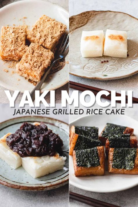 Savory Mochi Recipe, Yaki Mochi Recipe, Kirimochi Recipes, Yaki Mochi, Savory Mochi, Kiri Mochi, Japanese Mochi Recipe, Osechi Ryori, Cake Japanese