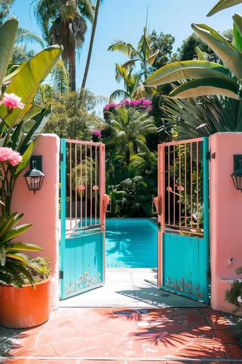 Creative Pool Gate Ideas for Your Backyard Oasis Pool Gates Ideas, Pool With Gate, Pool Gate Ideas, Pool Gates, Pool Gate, Gate Decoration, Balcony Bar, Large Pool, Gate Ideas