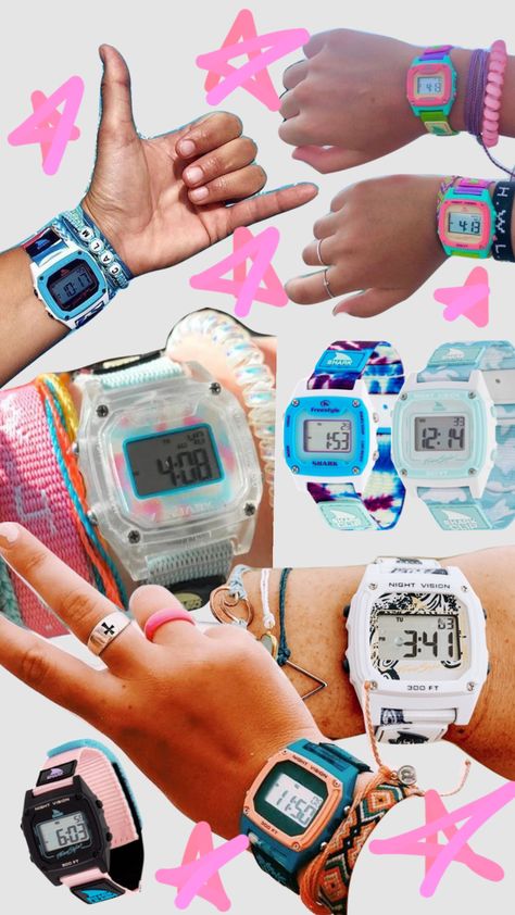 Shark Watch Aesthetic, Shark Clip Watch, Beach Girl Style, Aesthetic Watches, Shark Watch, Freestyle Watch, Beachy Girl, Summer Watch, Preppy Accessories