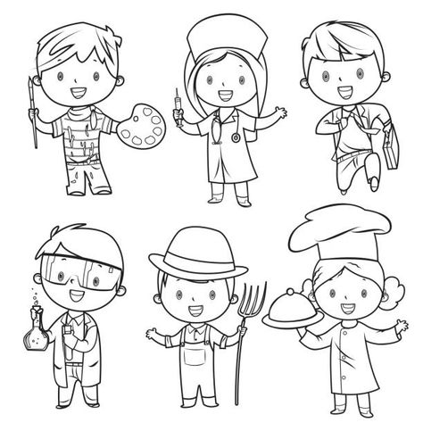 People Who Help Us, Community Helpers Preschool, Kids Coloring Pages, Community Helper, Community Helpers, Kids Coloring, Kids Set, Cute Coloring Pages, Preschool Art