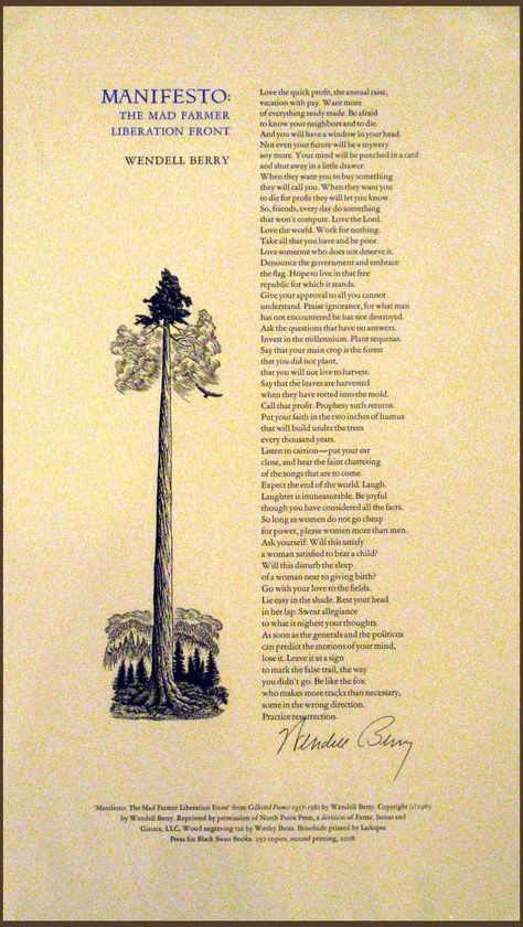 Of Love and Lefse Continuing with thoughts and reflections on my recent trip back to the Midwest – exploring adventures in sustainable agriculture in small town Iowa. Day Four This is my first day … Farmer Poem, Wendell Berry, Random Quotes, Words Worth, Love The Lord, Loving Someone, Beautiful Words, Letterpress, Words Quotes