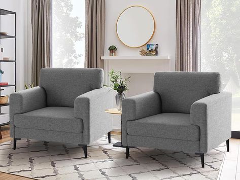 Accent Chairs For Living Room Ideas, Comfy Chairs For Living Room, Chairs For Bedroom, Living Room Dark, Room Dark, Soft Chair, Sofa Chairs, Linen Chair, Upholstered Armchair