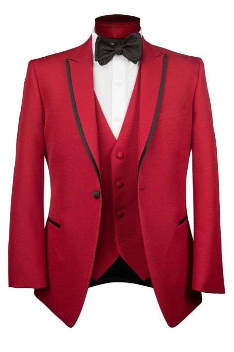 Red Tux, Quinceanera Red, Coat Tails, Red Tuxedo, Tie Vest, Slim Fit Tuxedo, Carpet Looks, Tuxedo Dress, Shirt Tie