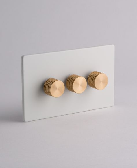 dowsing + reynolds dimmer switches Hall Stairs, White Plate, White Brass, White Plates, Back Plate, Dimmer Switch, 2 Way, Interior Lighting, Stairs