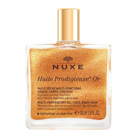 NUXE Huile Prodigieuse Golden Shimmer Multi Usage Dry Oil 50ml Shimmer Oil, Borage Oil, Camellia Oil, Macadamia Oil, Pierre Jeanneret, Dry Oil, Botanical Oils, Soften Skin, Sweet Fragrances