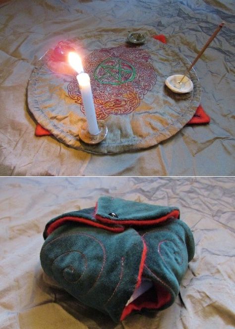 Witchcraft Diy, Portable Altar, Pagan Crafts, Pagan Altar, Witch Diy, Witchy Crafts, Tarot Bags, Altar Cloth, Lavender Bags