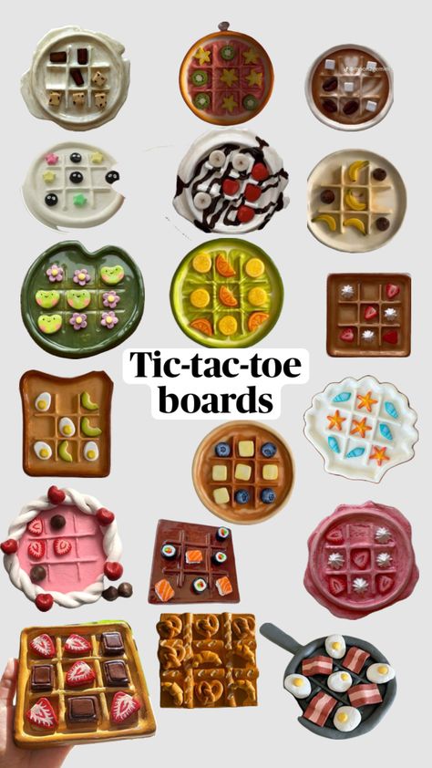 Clay Tic Tac Toe, Tic Tac Toe Diy, Tic Tac Toe Board, Diy Pottery Painting, Clay Jar, Diy Air Dry Clay, Air Dry Clay Projects, Clay Diy Projects, How To Make Clay