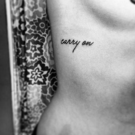 May your past be the sound of your feet upon the ground #carryon #simple #tattoo #ribs Quote Tattoos Placement, Good Tattoo Quotes, Supernatural Tattoo, Tattoo Wrist, Feather Tattoos, Rib Tattoo, Trendy Tattoos, Foot Tattoos, Tattoo Placement