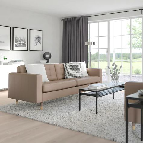 Morabo Sofa, Taupe Sofa Living Room, Beige And Grey Living Room, Taupe Sofa, Beige Couch, Leather Couches Living Room, Living Space Decor, Aesthetic Living Room, Ikea Sofa