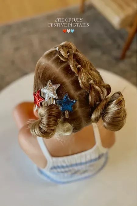 Another 4th of July hairstyle and one we will be doing again! Love how it turned out. Love this cute and festive girls hairstyle for the summer holiday. Tap to shop the hair products and accessories we used! Space Hairstyles, Design Aesthetic Wallpaper, 4th Of July Hairstyles, Small Bedroom Interior Design, July Hairstyles, Small Bedroom Interior, Camping Hair, Usa Tank