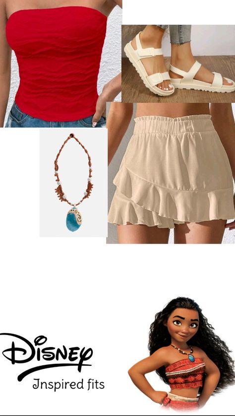 Shoes From Shein, Shein Necklace, Moana Cosplay, Outfit Shein, Disney Cruise Vacation, Cute Group Halloween Costumes, Disney Outfit, Disney Bounding, Disney Fashion