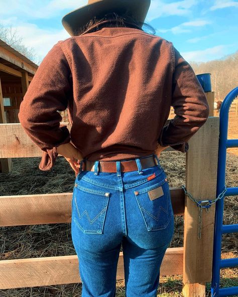 Emily Nenni on Instagram: “Bless these Women’s Cowboy Cut @wrangler jeans for providing ample room for ample booty 🙏 (booty photographer @annalopinto)” Wrangler Cowboy Cut Women, Wrangler Jeans Women's Outfit, Wrangler Jeans Outfit, Outfits With Cowboy Boots For Women, Cowboy Boot Outfits, Cowgirl Pictures, Wrangler Cowboy, Western Stuff, Wrangler Cowboy Cut