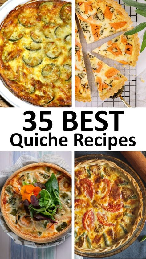 The 35 BEST Quiche Recipes - GypsyPlate Quiche Ideas Breakfast Recipes, Meat Quiche, Easy Quiche Recipes, Quiche With Potato Crust, Ham And Broccoli Quiche, Mini Breakfast Quiche, Spinach Feta Quiche, Best Quiche, Quiche Recipes Crustless