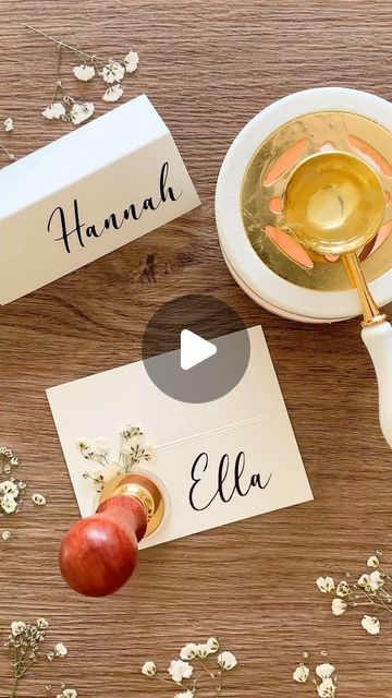 Wedding Shower Food, Elegant And Timeless Wedding, Diy Place Cards, Place Card Table Wedding, Bridesmaid Luncheon, Wax Sealing, Crafts Cards, Bridal Shower Brunch, Card Making Tutorials