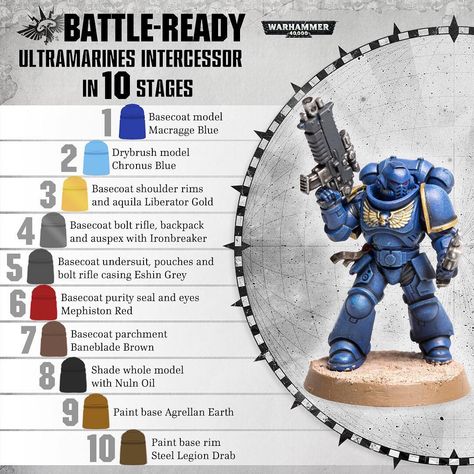 Warhammer on Instagram: “On Battle-ready Friday, we look at getting your models on the tabletop looking great, fast, without compromising on quality. Today, we're…” 40k Painting Tips, Warhammer 40k Painting Tips, Warhammer Tutorial, 40k Painting, Warhammer Painting, Warhammer 40k Figures, Warhammer Figures, Warhammer Paint, Miniature Gaming