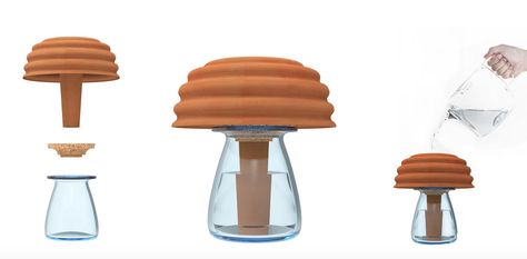 [Mool] Terracotta Humidifier Doubles as Cool + Fresh Decor Clay Humidifier, Terracotta Products, Terracotta Pottery, Passive Design, Eco Architecture, Bedroom Oasis, Punk Design, Diy Kitchen Storage, Dome House