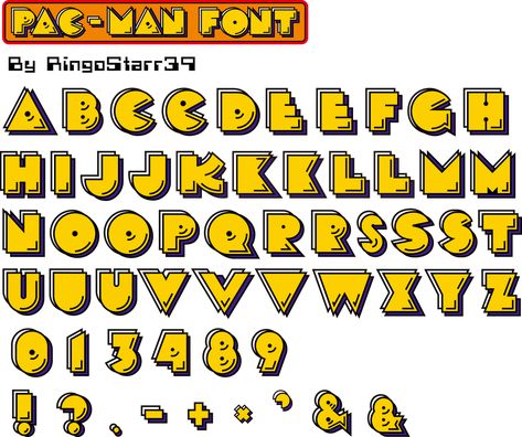 Pacman Font, Pacman Game, Retro Gaming Art, Font Alphabet, Graffiti Font, Bullet Journal Inspo, Anime Drawing, Pac Man, Alphabet Letters