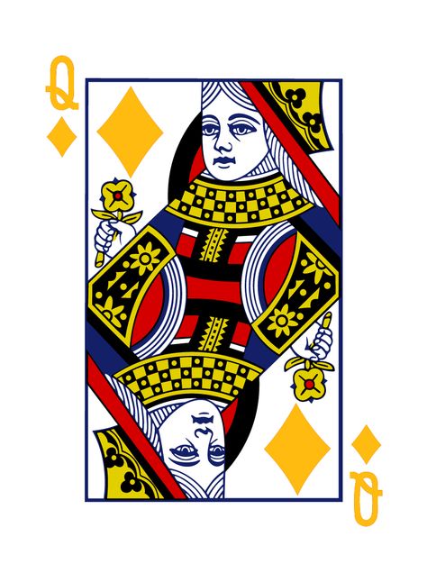 Four-Color Playing Cards is a standard deck of 52 playing cards plus 2 Jokers, in the classic design. The suits are four unique colors for easy identification; this is especially useful for nearsighted players. The deck features black spades, red hearts, yellow diamonds, and green clubs. Presented in an attractive tuck box. Playing Cards Cake Topper Printable, Queen Of Diamonds, A Playing Card, Free Sweepstakes, Gin Rummy, Black Spades, Ace Card, Party Topper, Win Gift Card