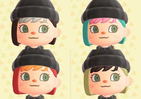 ACNH Custom Design Mix and match bangs with eyebrows and freckles - Imgur Acnh Eyebrows Freckles, Acnh Freckles, Acnh Bangs, Acnh Umbrella Design, Acnh Umbrella, Animal Crossing Hair, Acnh Custom Design, Acnh Patterns, Bendy Y Boris