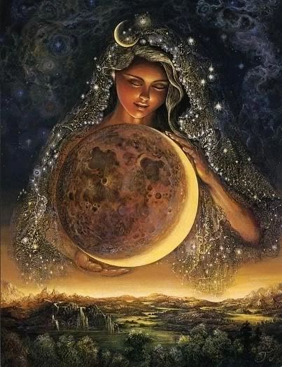 Eclipse Lunar, Josephine Wall, Arthur Rackham, Your Spirit Animal, Decoupage Art, Mother Goddess, Fantasy Paintings, Lunar Eclipse, Ying Yang