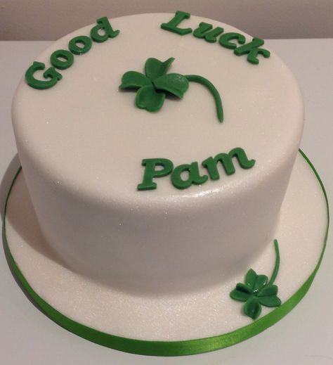 Good Luck Cake Ideas, Good Luck Cake, Clover Cake, 4 Leaf Clover, Leaf Clover, Clover Leaf, New Job, Cake Ideas, No Bake Cake