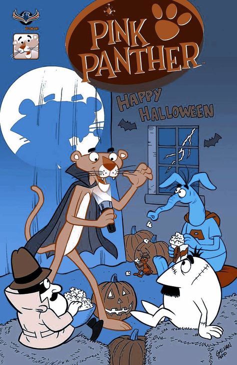 Pink Panther Halloween, Pink Panther Cartoon, Vintage Comic Books, Pink Panther, Pink Panthers, Cartoon Background, Comic Book Covers, Vintage Comics, Cute Comics