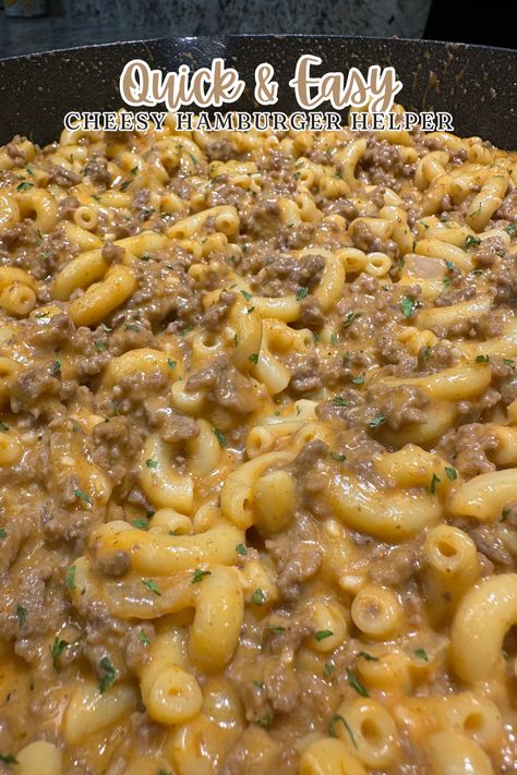 Quick, creamy, and oh-so-cheesy! This Hamburger Helper recipe is a weeknight winner that the whole family will love. Ready in minutes!! Three Cheese Hamburger Helper Recipe, Home Made Hamburger Helper Cheesy, Hamberburger Helper Recipes, Hamburg Helper, Diy Hamburger Helper Recipes, Ground Beef Recipes For Dinner Easy Fast, Cheesy Hamburger Helper, Cheesy Sloppy Joes, Hamburger Helper Recipe