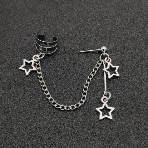 Metals Type: Zinc Alloy Shape\pattern: Star Earrings Alternative, Earring Packaging, Nails Necklace, Punk Earrings, Types Of Earrings, Star Chain, Kawaii Accessories, Earrings Pendant, New Rock