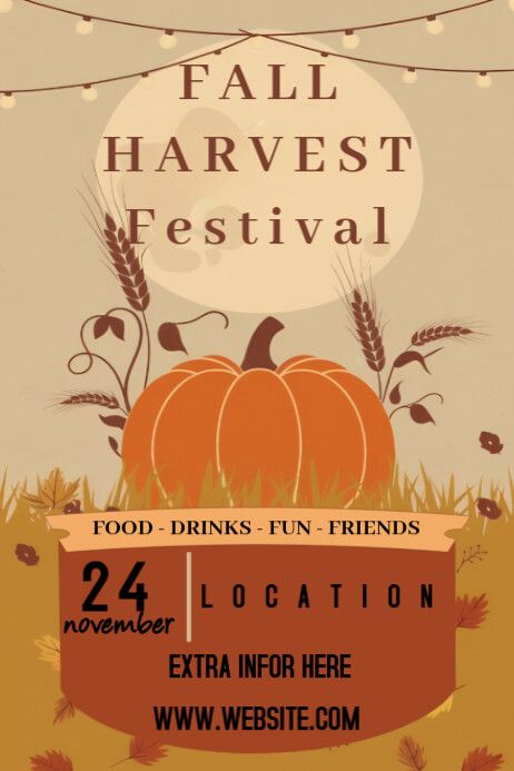 fall harvest festival poster Fall Harvest Festival, Linkedin Background Image, Linkedin Background, Linkedin Banner, Kindle Book Cover, Concept Map, Etsy Banner, Campaign Posters, Festival Poster