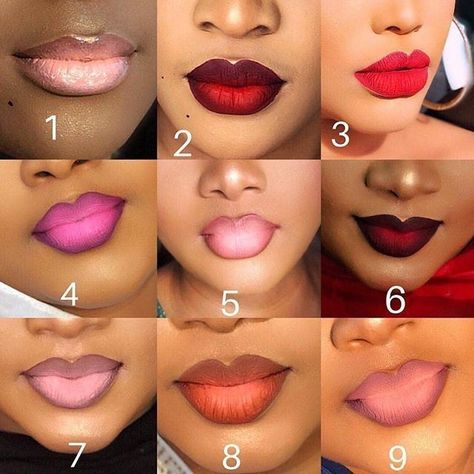 Good Lip Combos, Lip Combos For Black Women, Ombre Lipstick, Maquillage Yeux Cut Crease, Lip Combos, Lip Art Makeup, Makeup For Black Skin, Lip Makeup Tutorial, Makeup Artist Tips