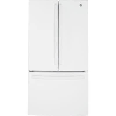 GE 27-cu ft French Door Refrigerator with Ice Maker (White) ENERGY STAR in the French Door Refrigerators department at Lowes.com Counter Depth French Door Refrigerator, White Counters, Freezer Storage, Counter Depth, Best Appliances, Ge Appliances, French Door, Door Storage, Ice Maker