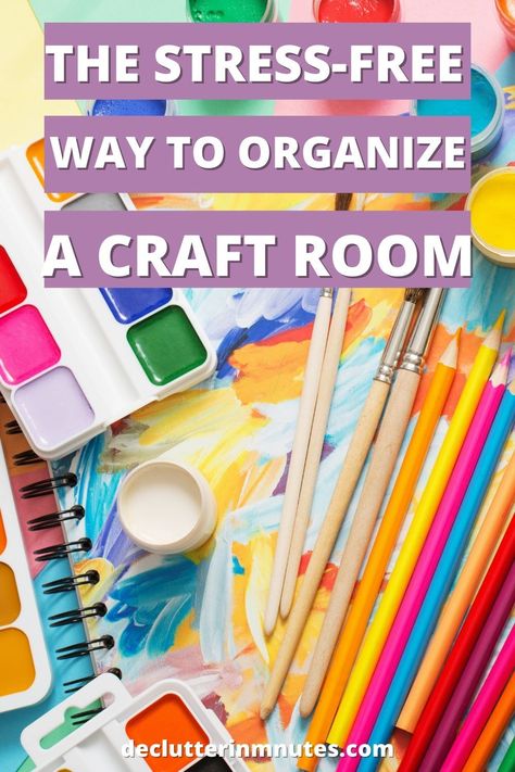 Organizing tips you can use today to organize a craft room you love to be in. Follow the steps to organize a creative space with organizing craft supplies with organizers and create craft systems to help you clean out a messy craft room and sort through craft supplies and a perfectly organized craft room. #craftroom #organizedcraftroom #organizecrafts How To Organize Craft Supplies Diy, Ways To Organize Craft Supplies, Organizing Crafts Supplies, Organizing Craft Supplies Small Space, Storing Art Supplies, How To Organize Craft Supplies, Art Room Organization Ideas, Arts And Crafts Organization, Organize A Craft Room