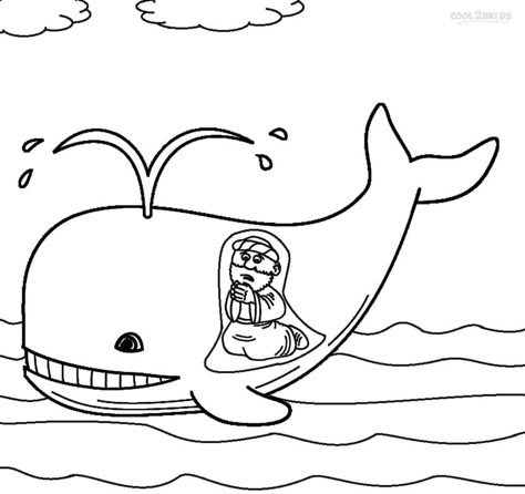 Printable Jonah and the Whale Coloring Pages For Kids | Cool2bKids Jonah Bible Story, Jonah Bible, Whale Coloring, Whale Coloring Pages, Sunday School Coloring Pages, Jonah And The Whale, Bible Story Crafts, Preschool Bible, Bible Coloring Pages