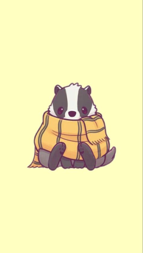 Hufflepuff Badger Drawing, Cute Hufflepuff Wallpaper, Hufflepuff Painting Ideas, Badger Tattoo Simple, Harry Potter Cute Drawings, Cute Harry Potter Wallpaper, Hufflepuff Drawing, Hufflepuff Aesthetic Wallpaper, Hufflepuff Art