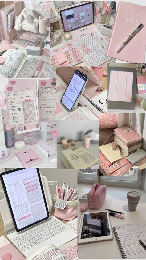 Coutteqe Aesthetic, Coquette School, Trying Your Best, Pink Academia, I Need Motivation, Study Mode, Collage Collage, Study Tips For Students, School Bag Essentials