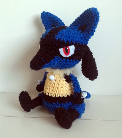 Alex Pokemon Amigurumi, Pokemon Crochet Pattern, Pokemon Crochet, Lucario Pokemon, Crochet Jacket Pattern, Disney Crochet Patterns, Crochet Pokemon, Yellow Yarn, Pokemon Pattern