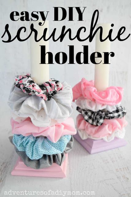 Diy Scrunchie Holder, Scrunchie Holder, Pochette Diy, Diy Scrunchie, Diy Para A Casa, Easy Diy Ideas, Easy Diy Costumes, Diy Crafts For Teens, Scrunchies Diy