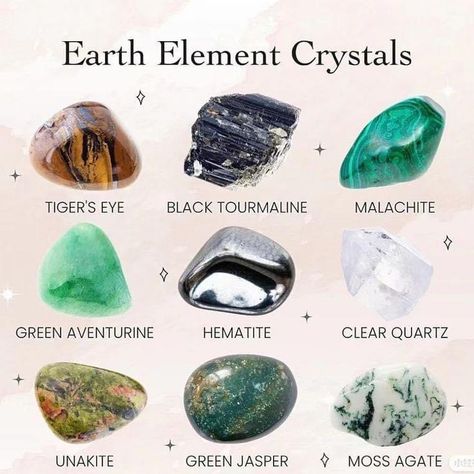 Energy Stones Crystal Healing, Different Types Of Crystals, Spiritual Witch, In Touch With Nature, Crystal Healing Chart, Libra Aquarius, Earth Element, Witch Vibes, Elemental Magic