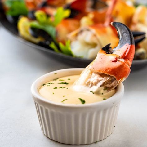 If you love Florida stone crab claws, this easy tutorial will show you how to crack them two easy ways. Plus learn how to make the quick and easy, homemade mustard sauce to serve them with. This simple, classic dipping sauce is tangy, creamy and wonderful with chilled cracked crab. #stonecrabs #crabclaws Crab Mustard Sauce, Stone Crab Claws Recipe, Stone Crab Sauce, Jonah Crab Claws Recipe, Stone Crab Mustard Sauce Recipe, Stone Crab Mustard Sauce, Crab Claws Recipe, Crab Dipping Sauce, Cracked Crab