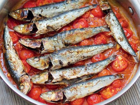 Sardine Recipes, Spicy Tomato Sauce, Serious Eats, New Cookbooks, Adobo, Fish Dishes, Cookbook Recipes, Fish And Seafood, Fish Recipes