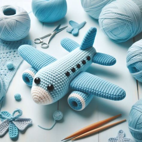 Amigurumi Airplane, Crochet Airplane, Crochet Fox Pattern Free, Easy Crochet Amigurumi, Crochet Rattles, Crochet Amigurumi Patterns, Crochet Blanket Designs, Crochet Baby Boy, Crochet Amigurumi Free Patterns